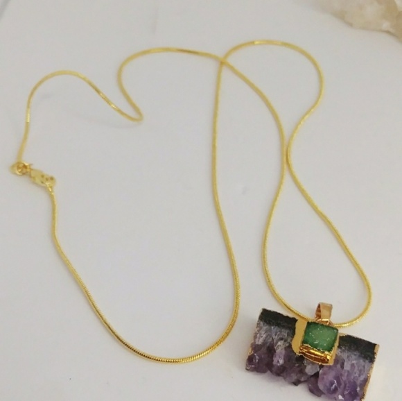 Jewelry - "wild" raw amethyst necklace